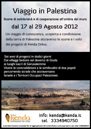 Locandina Viaggio solidale Palestina 2012-01 Locandina Viaggio solidale Palestina 2012-01